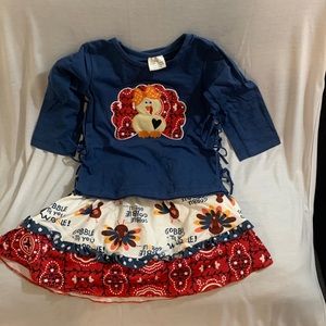 Gobble Til You Wobble Turkey Top and Skirt